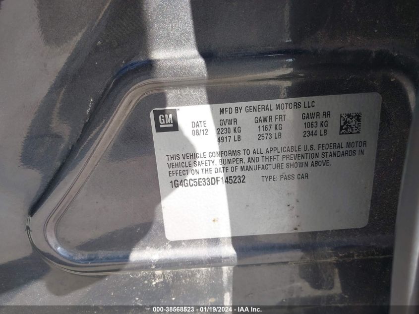 2013 BUICK LACROSSE - 1G4GC5E33DF145232