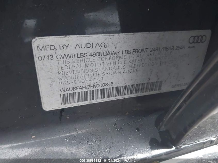 2014 AUDI A4 2.0T PREMIUM - WAUBFAFL7EN008845