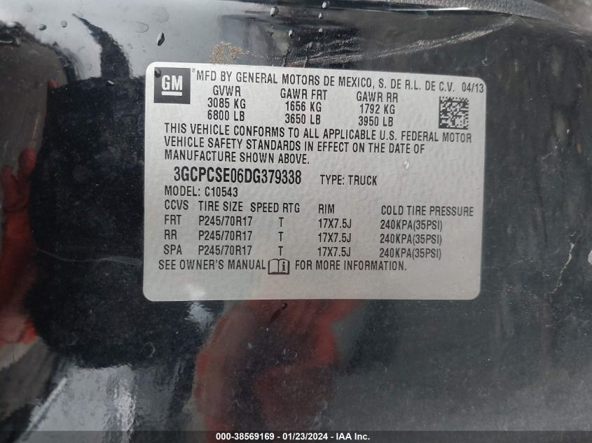2013 CHEVROLET SILVERADO 1500 LT - 3GCPCSE06DG379338