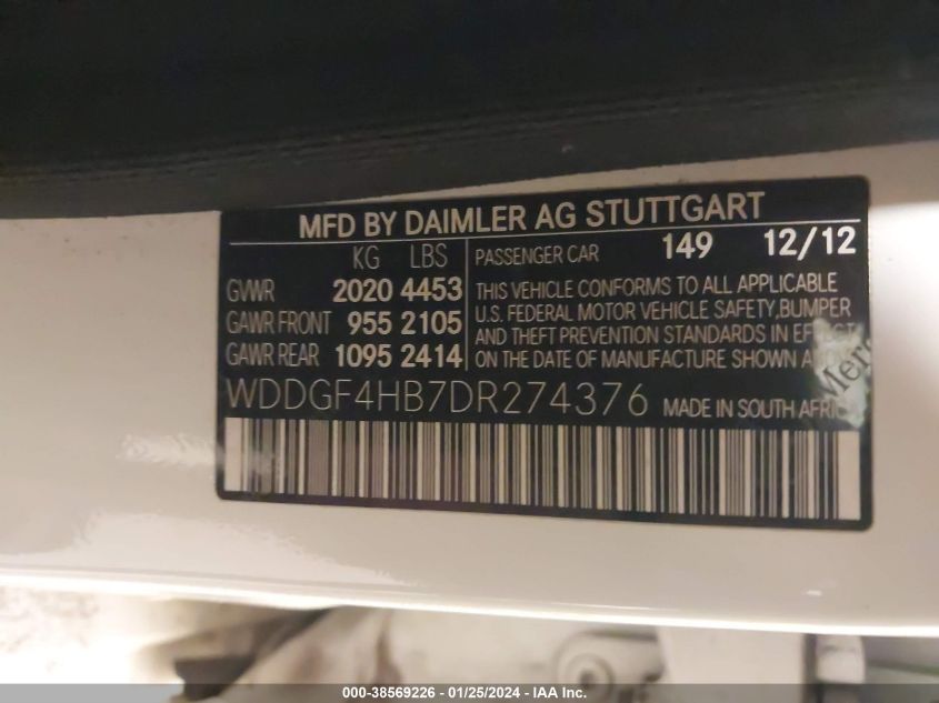 2013 MERCEDES-BENZ C 250 LUXURY/SPORT - WDDGF4HB7DR274376