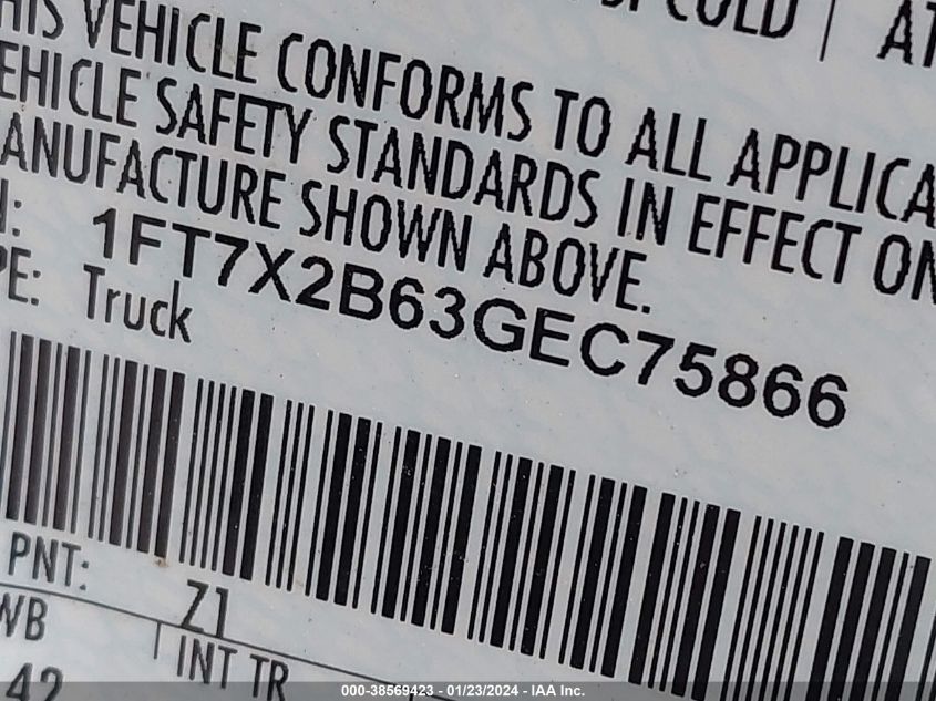 2016 FORD F-250 XL - 1FT7X2B63GEC75866
