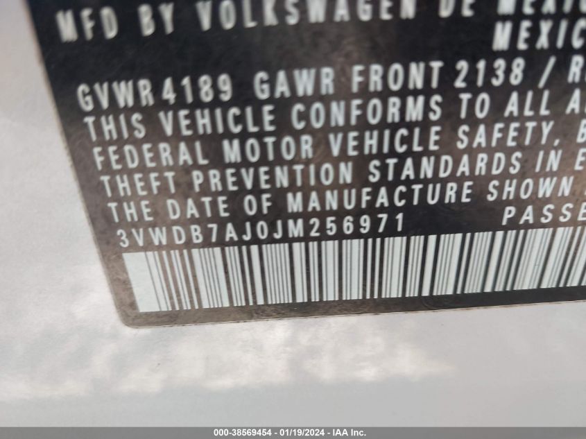 2018 VOLKSWAGEN JETTA 1.4T SE/1.4T WOLFSBURG EDITION - 3VWDB7AJ0JM256971