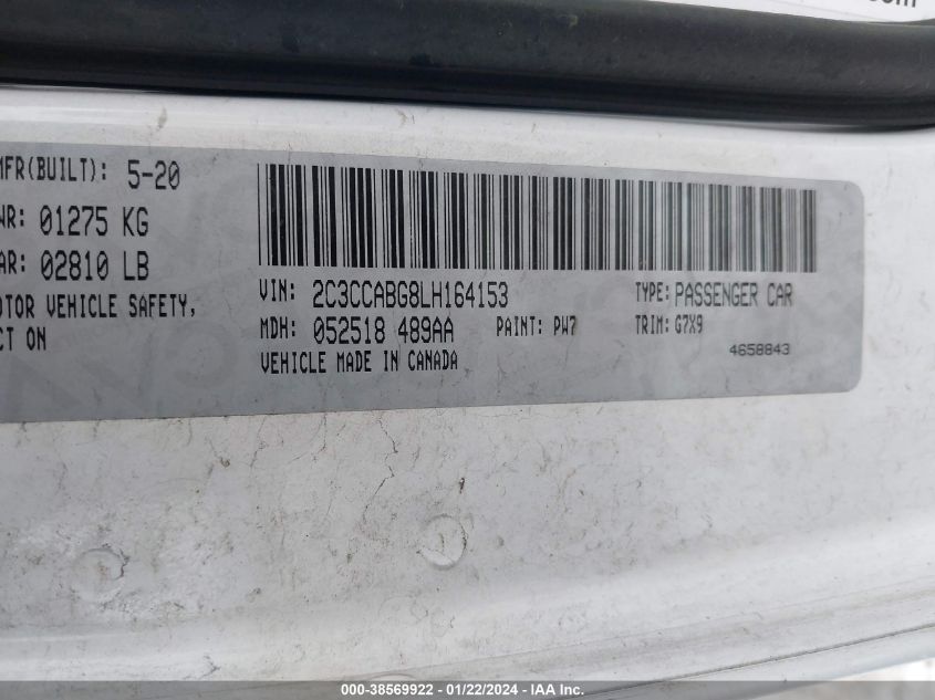2020 CHRYSLER 300 S - 2C3CCABG8LH164153