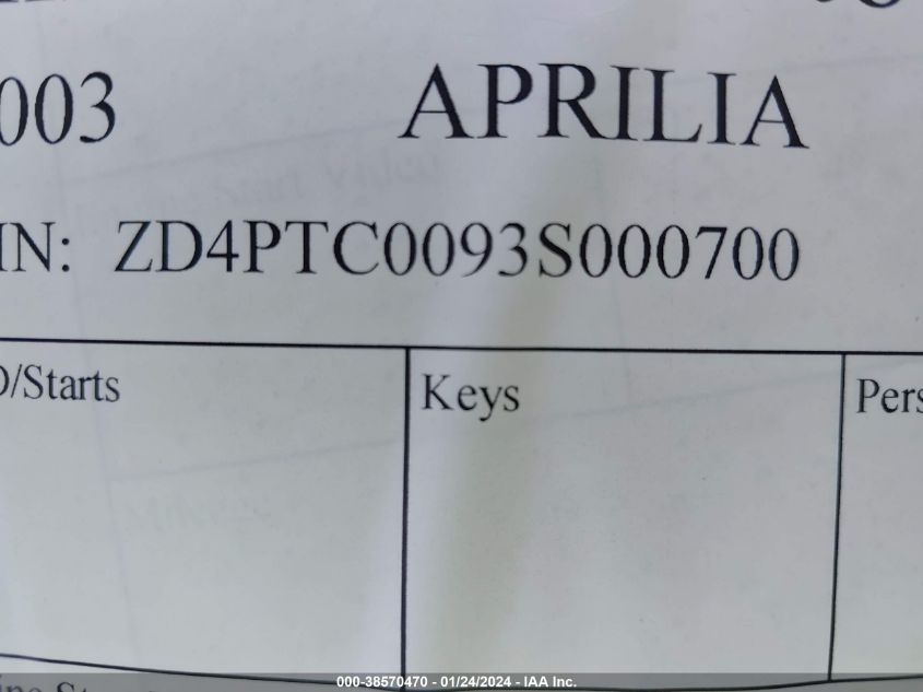 2003 APRILIA ATLANTIC 500 - ZD4PTC0093S000700
