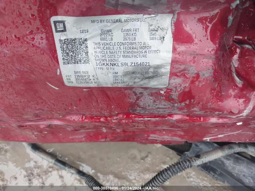 2020 GMC ACADIA FWD SLE - 1GKKNKLS9LZ154021