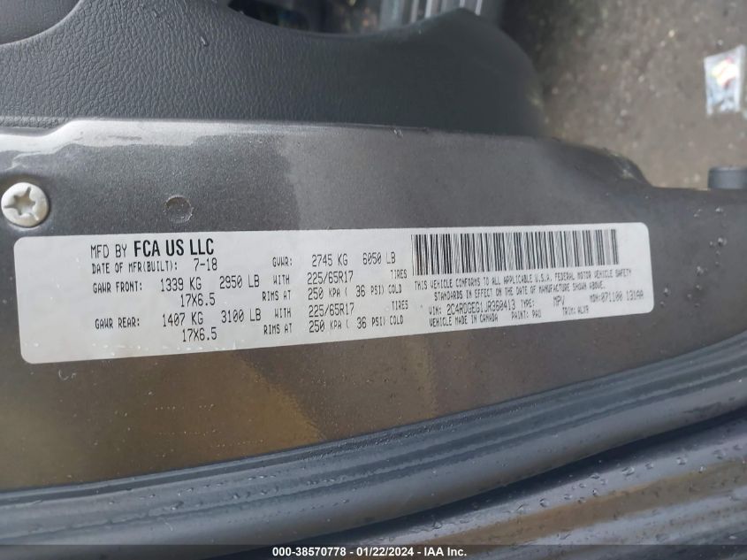2018 DODGE GRAND CARAVAN GT - 2C4RDGEG1JR360413