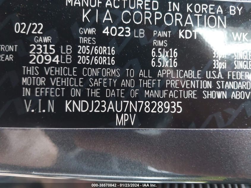 2022 KIA SOUL LX/X LINE/S - KNDJ23AU7N7828935
