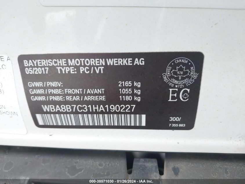 2017 BMW 340I XI - WBA8B7C31HA190227