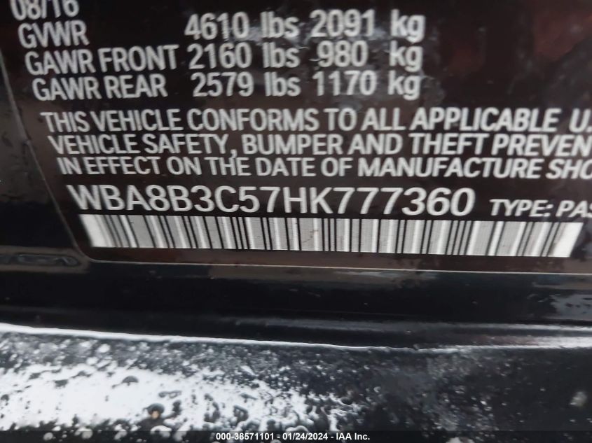 2017 BMW 340I - WBA8B3C57HK777360