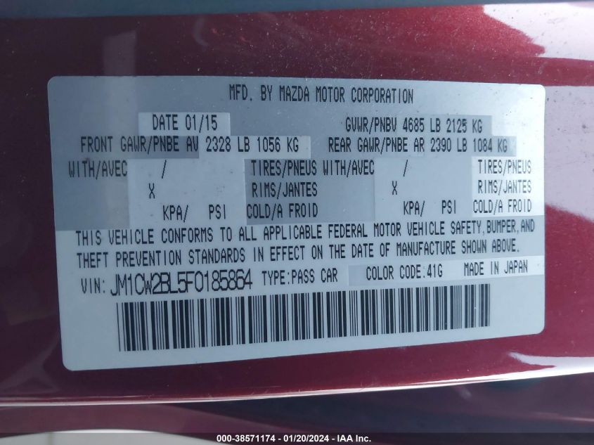 2015 MAZDA MAZDA5 SPORT - JM1CW2BL5F0185864