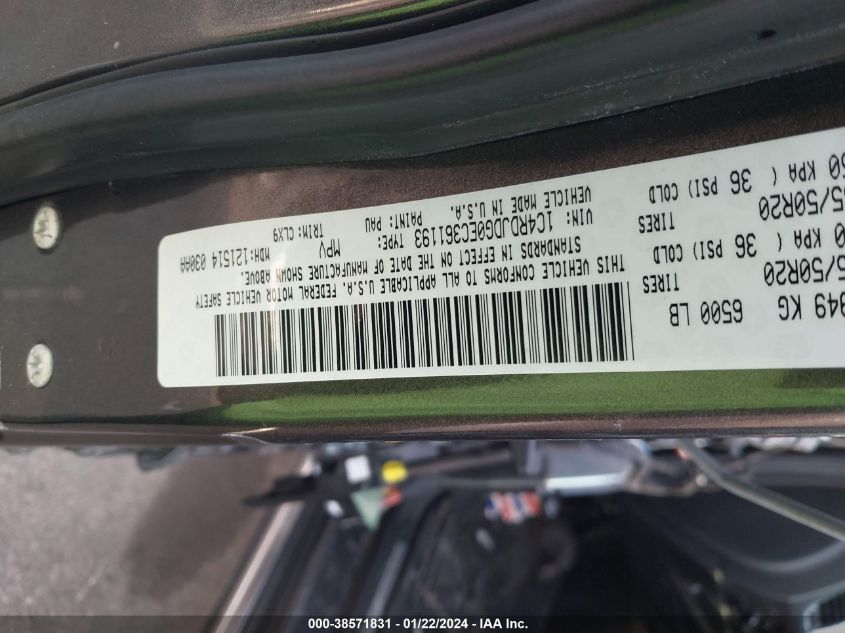 2014 DODGE DURANGO LIMITED - 1C4RDJDG0EC361193
