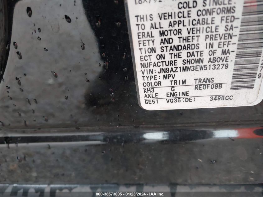 2014 NISSAN MURANO SL - JN8AZ1MW3EW513279