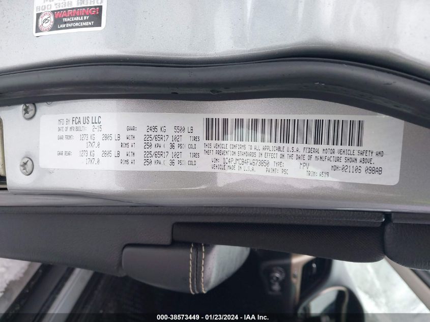2015 JEEP CHEROKEE LATITUDE - 1C4PJMCB4FW673850