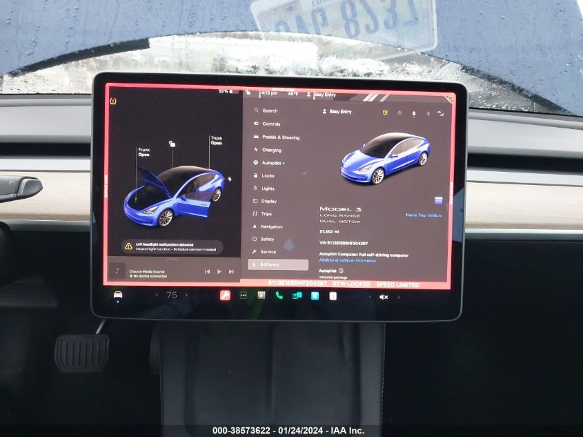 2022 TESLA MODEL 3 LONG RANGE DUAL MOTOR ALL-WHEEL DRIVE - 5YJ3E1EB5NF204297