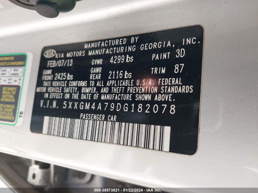 2013 KIA OPTIMA LX - 5XXGM4A79DG182078