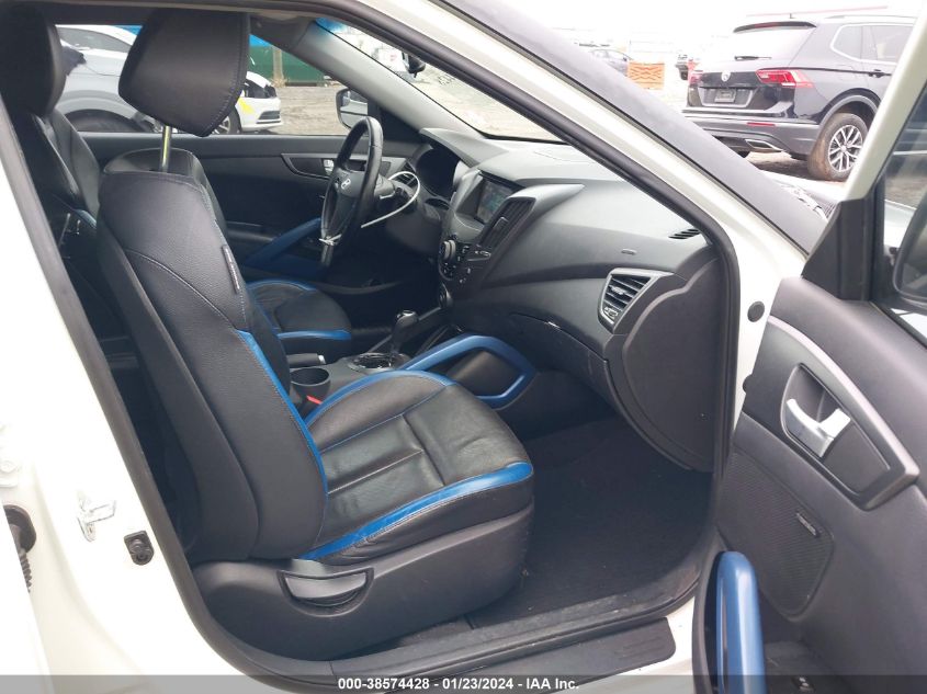 2014 HYUNDAI VELOSTER TURBO W/BLUE - KMHTC6AEXEU186479