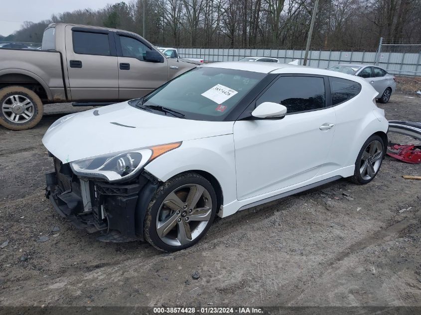 2014 HYUNDAI VELOSTER TURBO W/BLUE - KMHTC6AEXEU186479