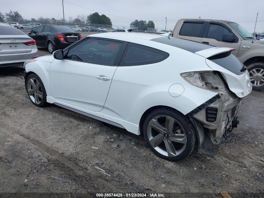 2014 HYUNDAI VELOSTER TURBO W/BLUE - KMHTC6AEXEU186479