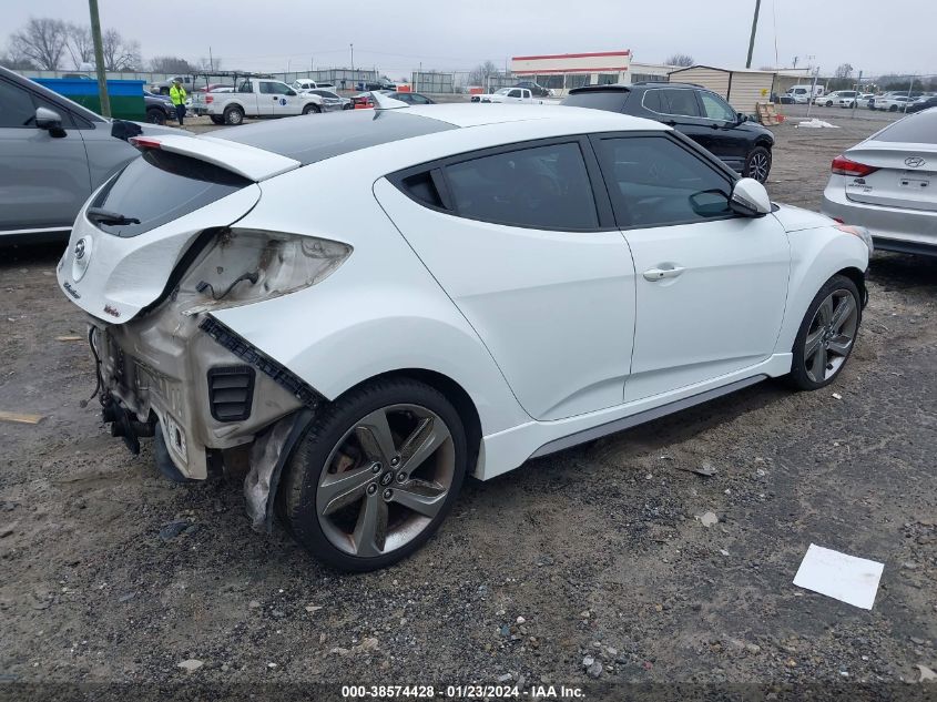 2014 HYUNDAI VELOSTER TURBO W/BLUE - KMHTC6AEXEU186479