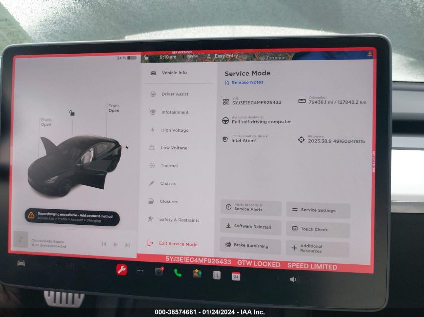 2021 TESLA MODEL 3 - 5YJ3E1EC4MF926433