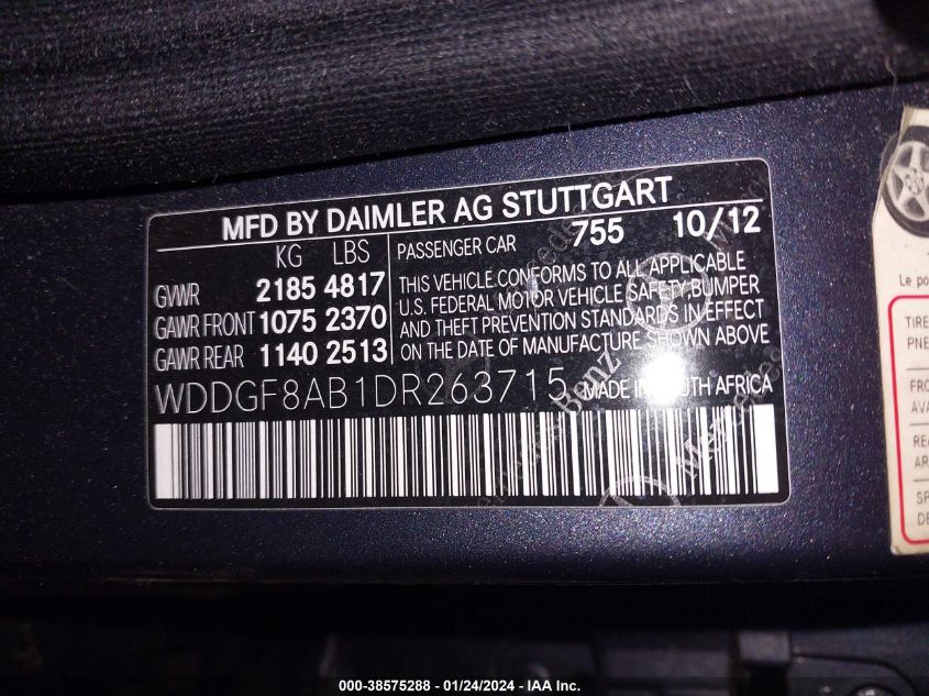 2013 MERCEDES-BENZ C 300 LUXURY 4MATIC/SPORT 4MATIC - WDDGF8AB1DR263715