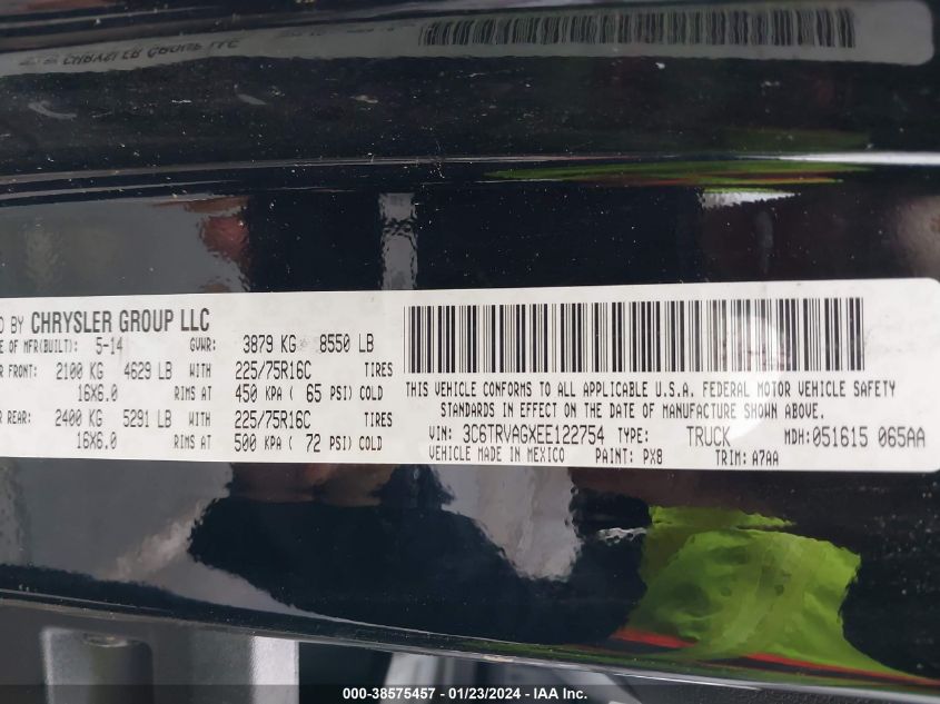 2014 RAM PROMASTER 1500 LOW ROOF - 3C6TRVAGXEE122754