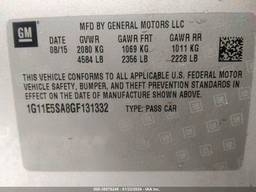 2016 CHEVROLET MALIBU LIMITED LTZ - 1G11E5SA8GF131332