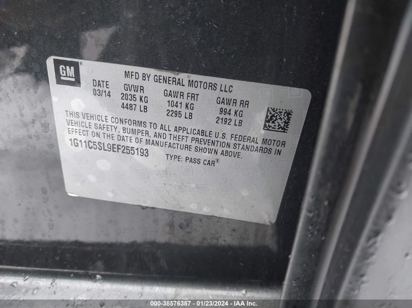 2014 CHEVROLET MALIBU 1LT - 1G11C5SL9EF255193