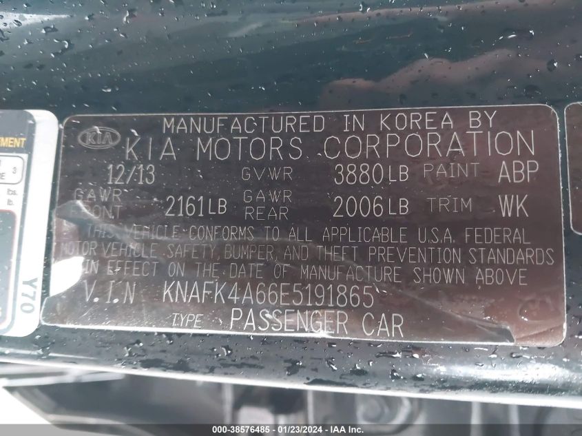 2014 KIA FORTE LX - KNAFK4A66E5191865
