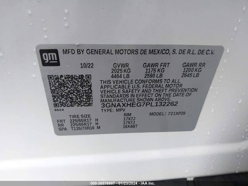 2023 CHEVROLET EQUINOX FWD LS - 3GNAXHEG7PL132262