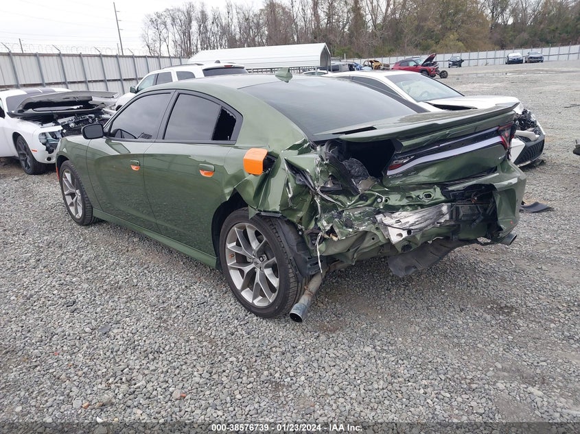 VIN 2C3CDXHG3NH130549 2022 DODGE CHARGER GT RWD