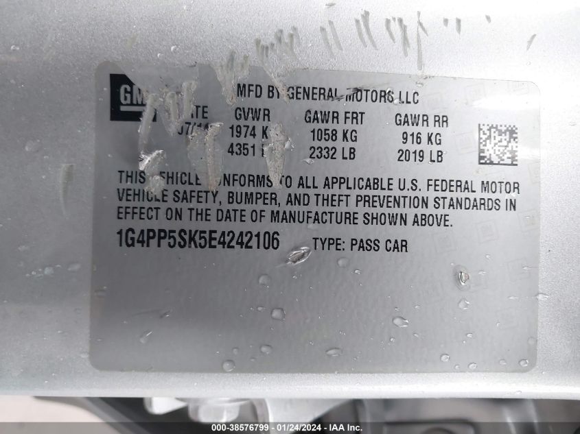 2014 BUICK VERANO - 1G4PP5SK5E4242106