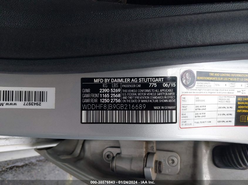 2016 MERCEDES-BENZ E 350 4MATIC - WDDHF8JB9GB216689