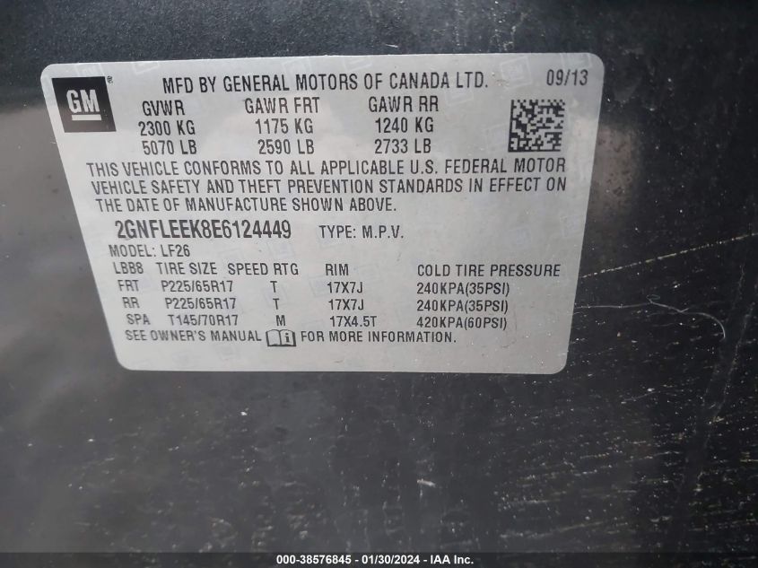 2014 CHEVROLET EQUINOX LS - 2GNFLEEK8E6124449