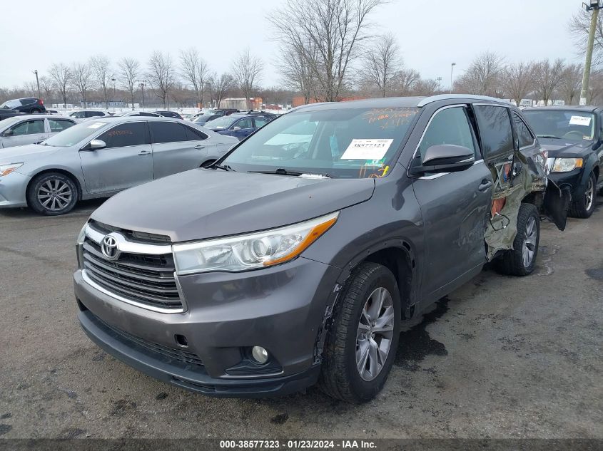 2015 TOYOTA HIGHLANDER XLE - 5TDJKRFH8FS215387