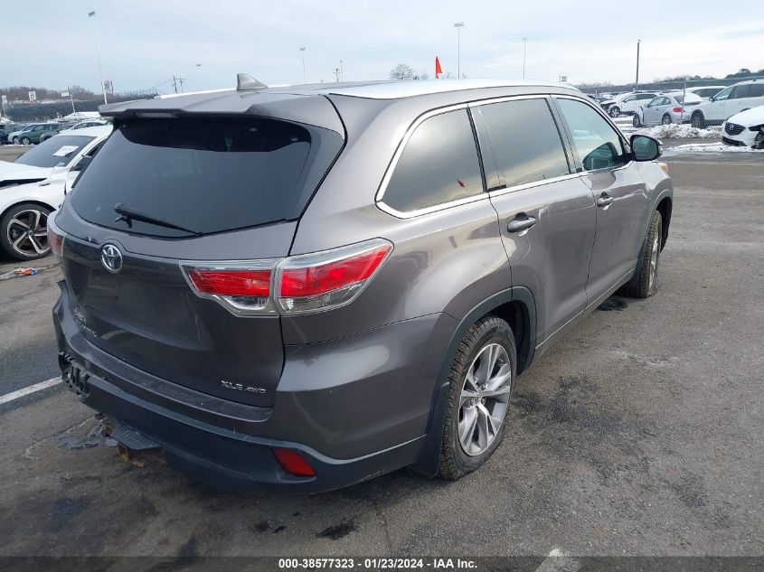 2015 TOYOTA HIGHLANDER XLE - 5TDJKRFH8FS215387