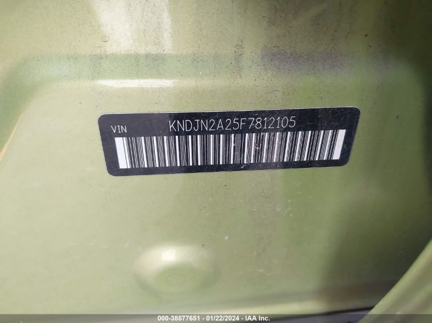 2015 KIA SOUL - KNDJN2A25F7812105