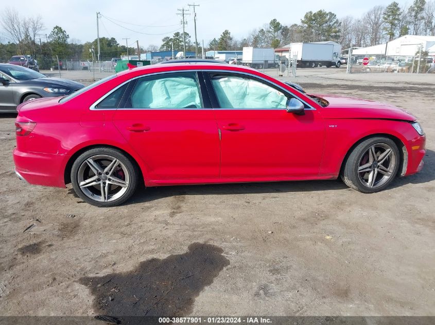 2018 AUDI S4 3.0T PREMIUM PLUS - WAUC4AF46JA091737