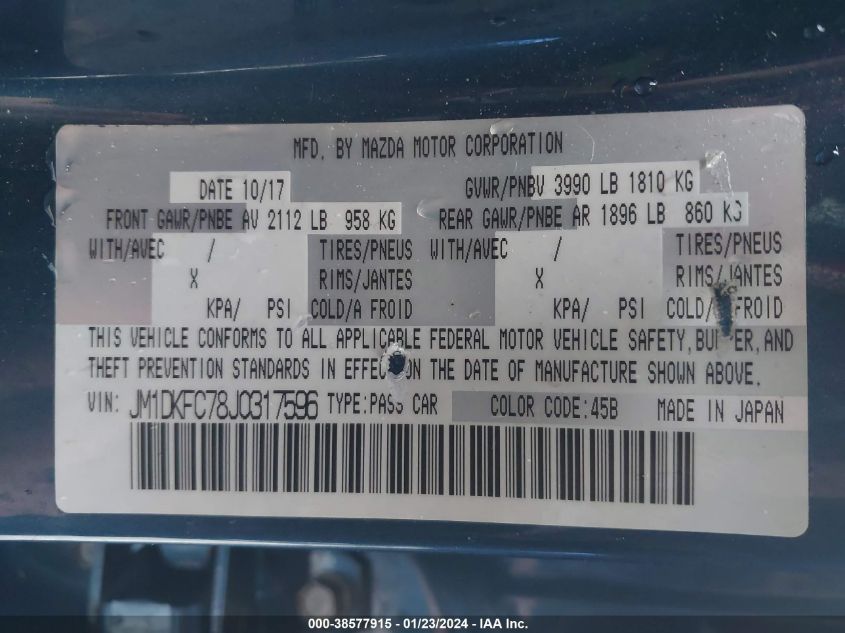 2018 MAZDA CX-3 TOURING - JM1DKFC78J0317596