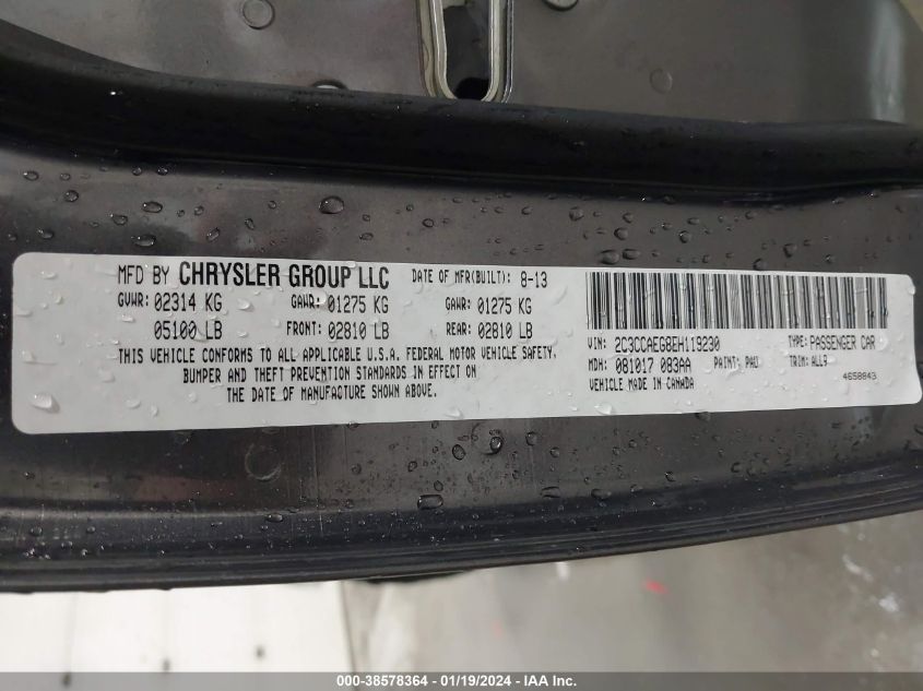 2014 CHRYSLER 300C - 2C3CCAEG8EH119230