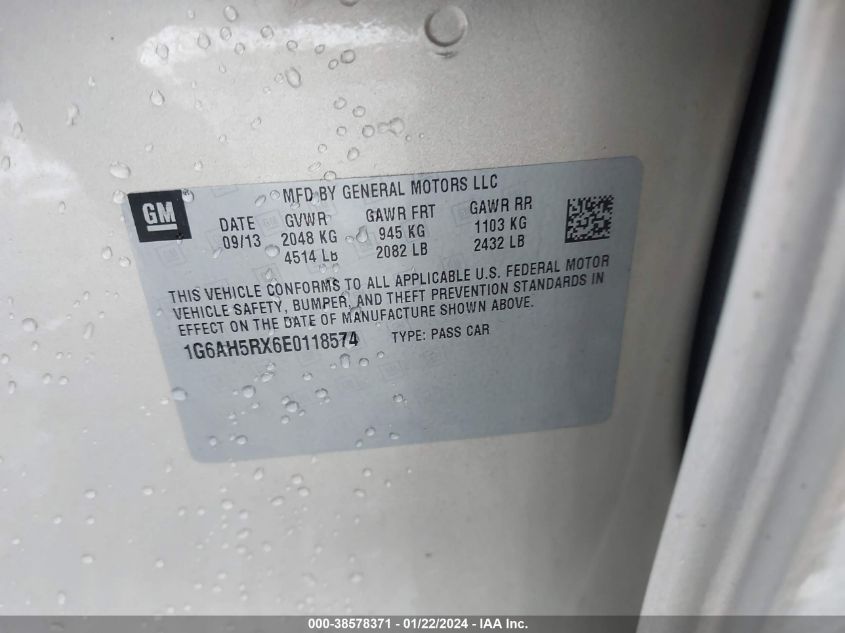 2014 CADILLAC ATS LUXURY - 1G6AH5RX6E0118574