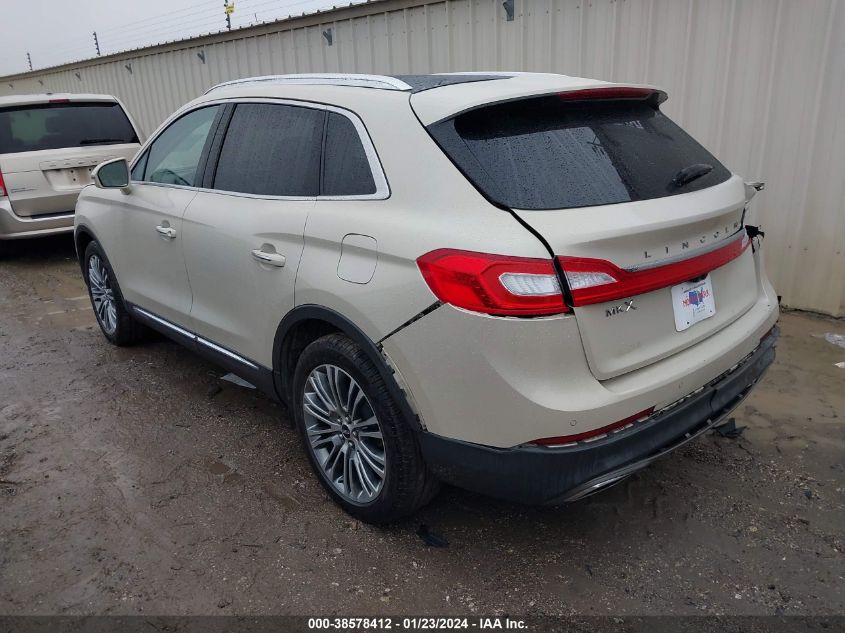 2016 LINCOLN MKX RESERVE - 2LMTJ6LR2GBL88705