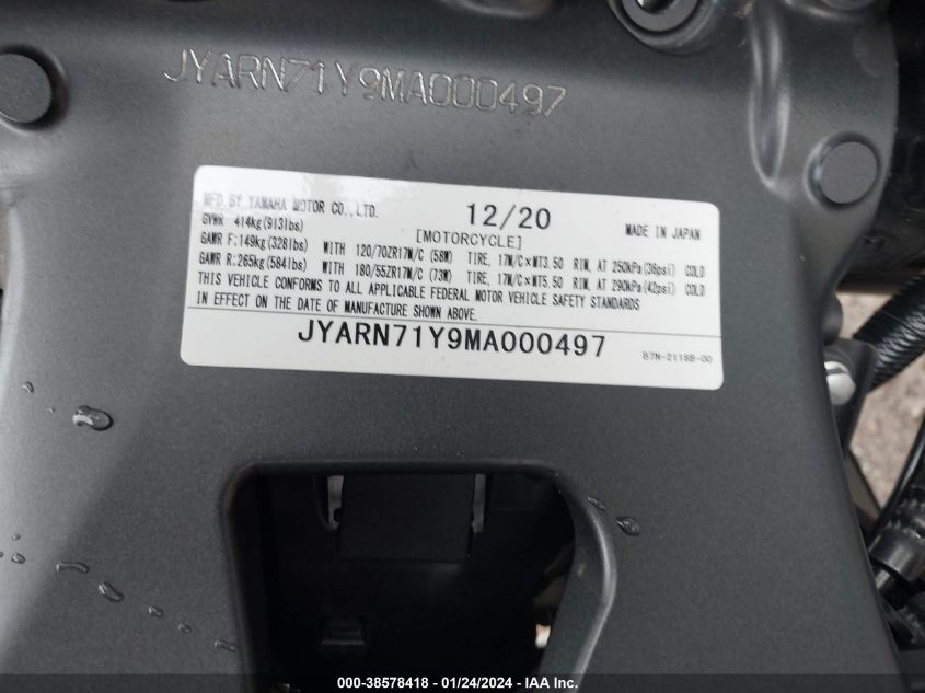 2021 YAMAHA MT09 C JYARN71Y9MA000497