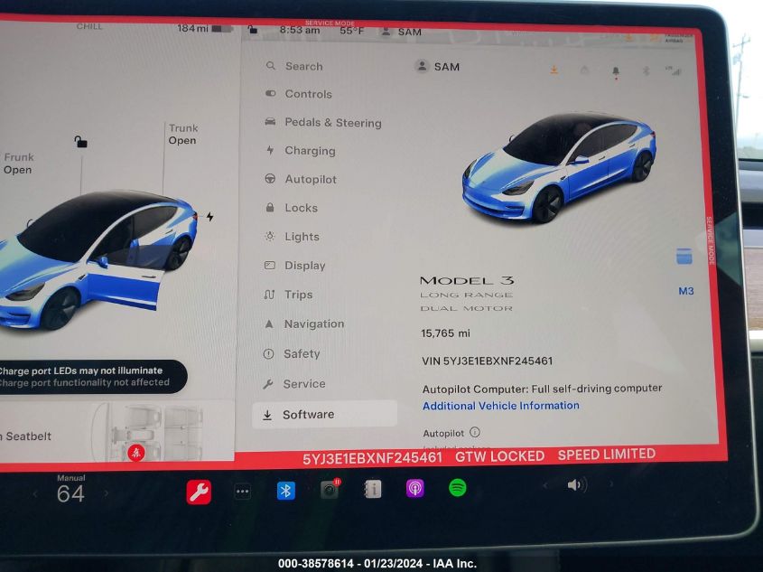 2022 TESLA MODEL 3 LONG RANGE DUAL MOTOR ALL-WHEEL DRIVE - 5YJ3E1EBXNF245461