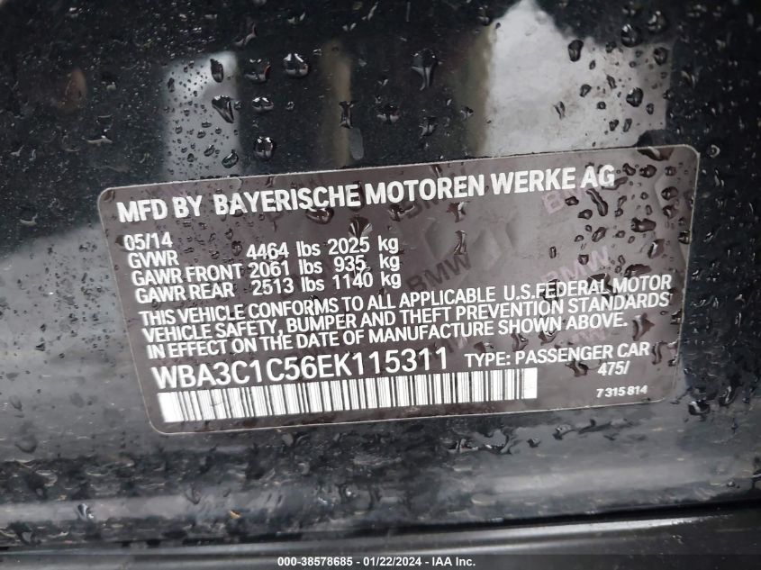 2014 BMW 328I - WBA3C1C56EK115311