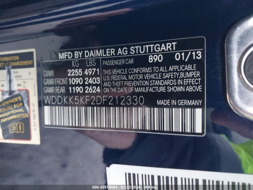 2013 MERCEDES-BENZ E 350 - WDDKK5KF2DF212330