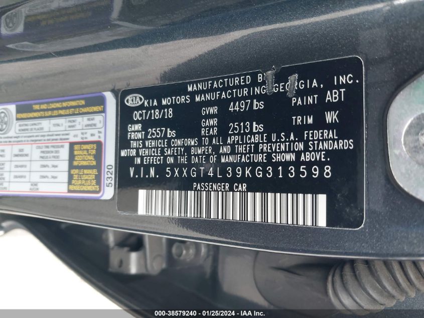 2019 KIA OPTIMA S - 5XXGT4L39KG313598