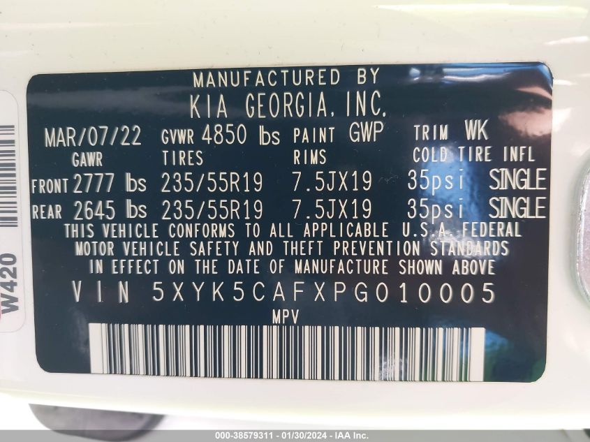 2023 KIA SPORTAGE SX-PRESTIGE - 5XYK5CAFXPG010005