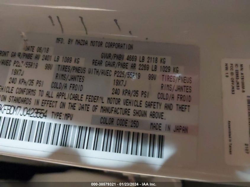 2018 MAZDA CX-5 GRAND TOURING - JM3KFBDM7J0423554