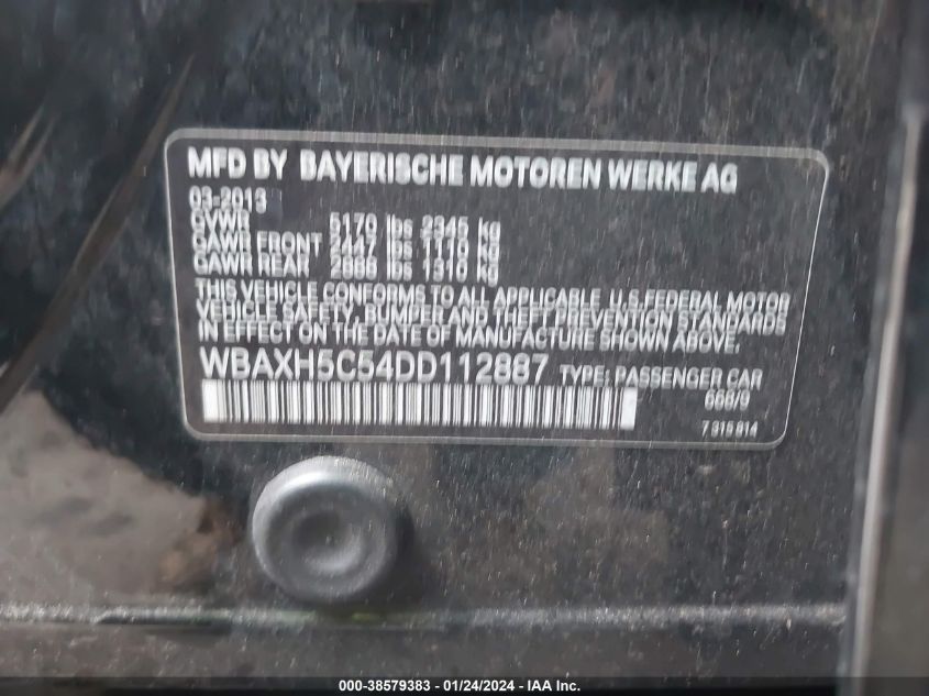 2013 BMW 528I XI - WBAXH5C54DD112887